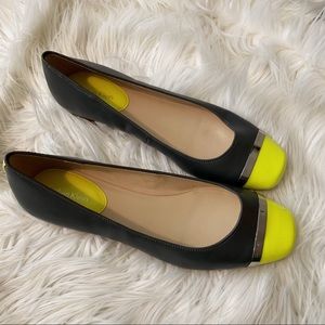 Calvin Klein neon yellow spectator flats 9.5